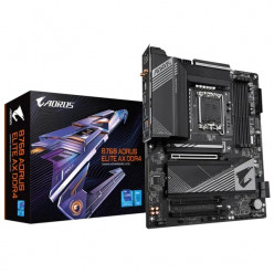 GIGABYTE B760 AORUS ELITE AX DDR4, Socket 1700, Intel® B760 (14/13/12th Gen CPU), 14Phases, CPU iGPU, Dual 4xDDR4-5333, HDMI, DP, 3xPCIe X16 4.0, 2XPCIe X16 3.0, 4xSATA3, RAID, 3xM.2 4.0, ALC897 HDA/SPDIF, 1x2.5GbE LAN, WiFi6E/BT, 2xUSB-C 3.2 Gen2, 1xUSB3